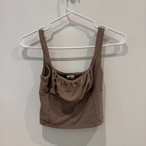 Aritzia Wilfred Free Gathered Orbit Tank Top – Taupe / Size XS - Picture 2 of 3